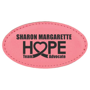 3 1/4" x 1 3/4" Laserable Leatherette Oval Badge Blank with Magnet