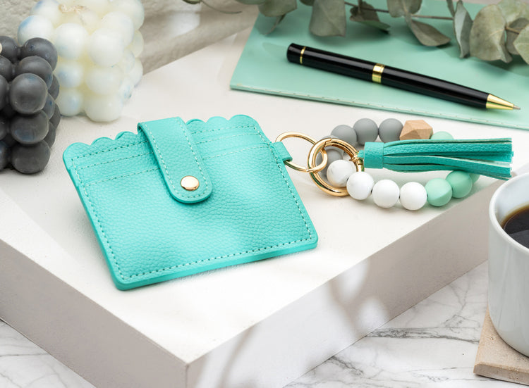 Keychain Wallet With Wristlet Bangle Bracelet