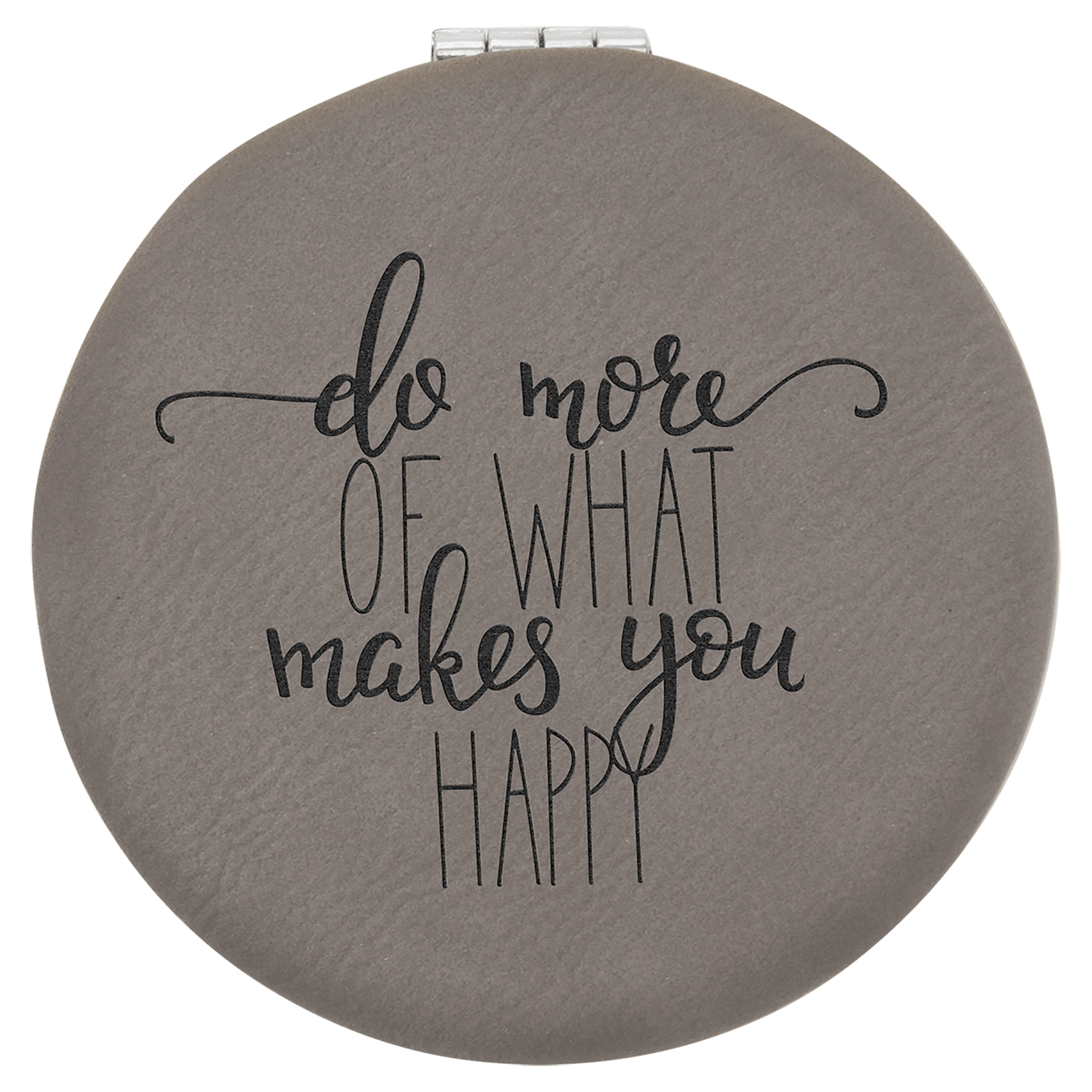 2 1/2" Laserable Leatherette Compact Mirror