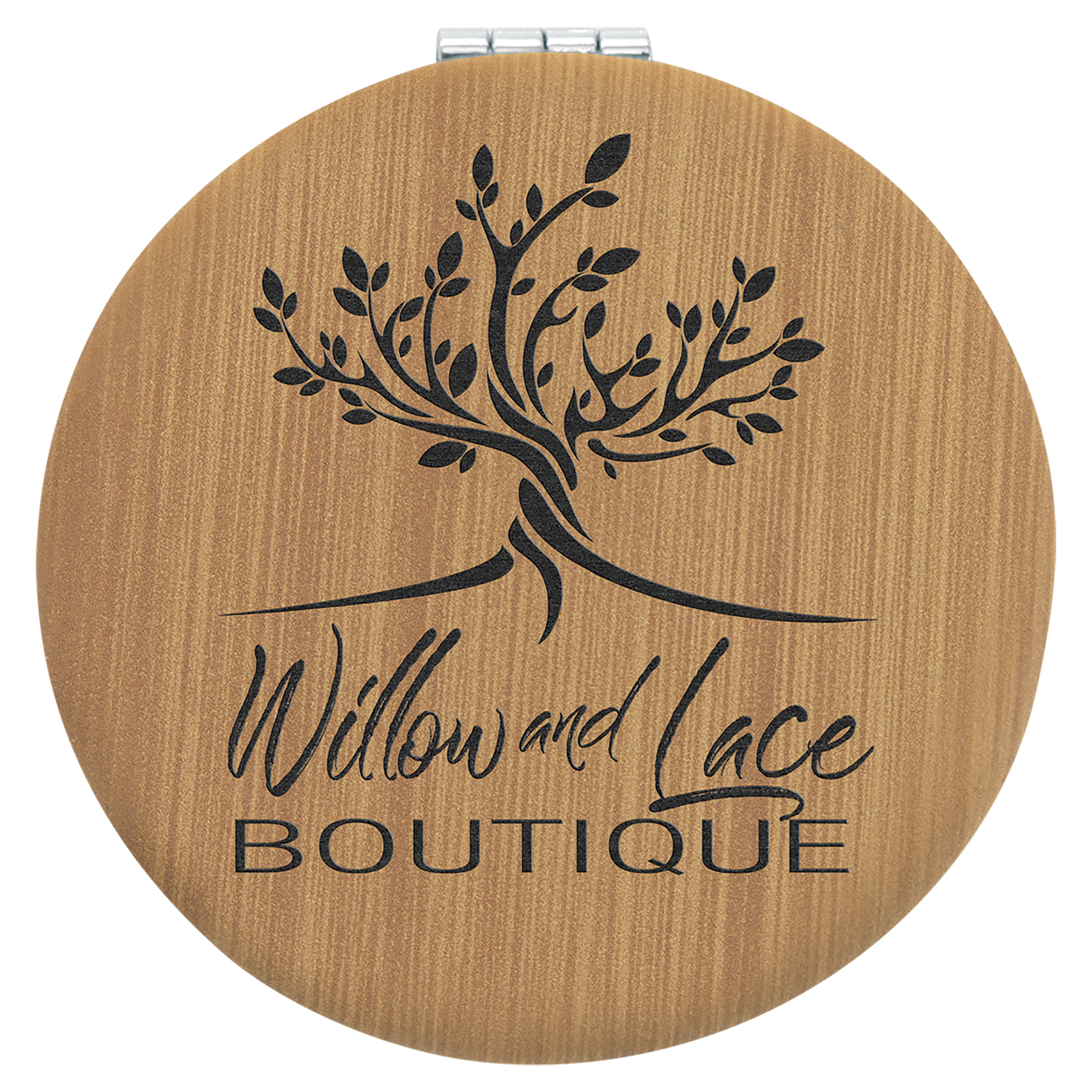 2 1/2" Laserable Leatherette Compact Mirror