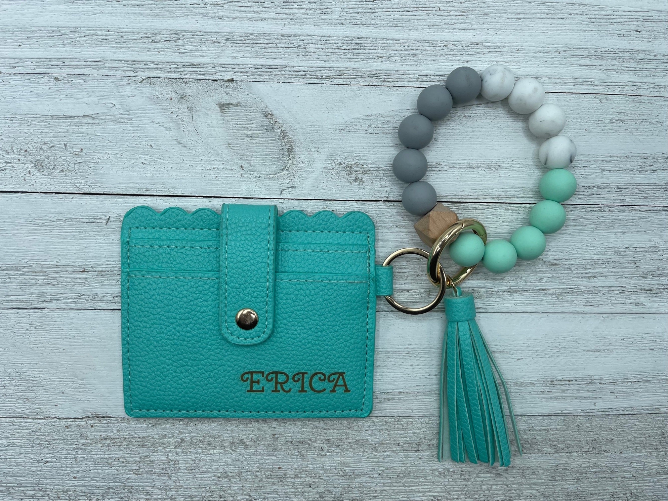Keychain Wallet With Wristlet Bangle Bracelet