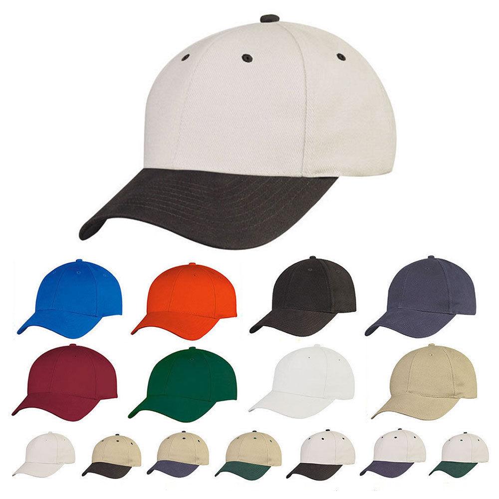 1 Dozen 100% Cotton 6 Panel Low Crown Baseball Caps Hats Wholesale Bulk